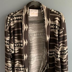Golden Tote — Aztec Monochrome Cardigan